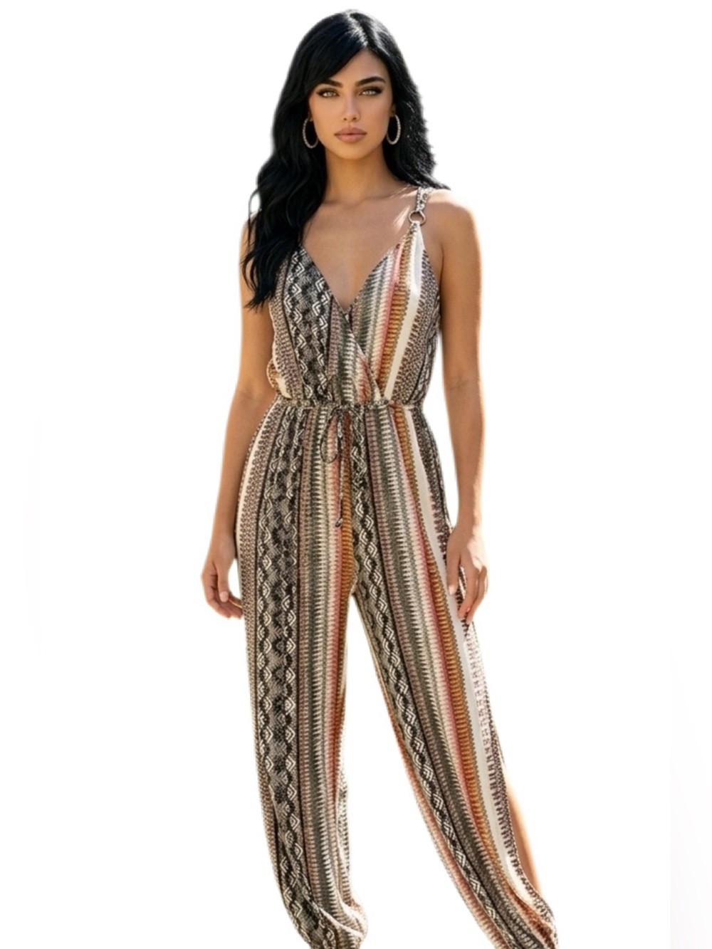 BCBG Romper Jumpsuit Sexy Leg Slits size lg Very Flattering ❤️